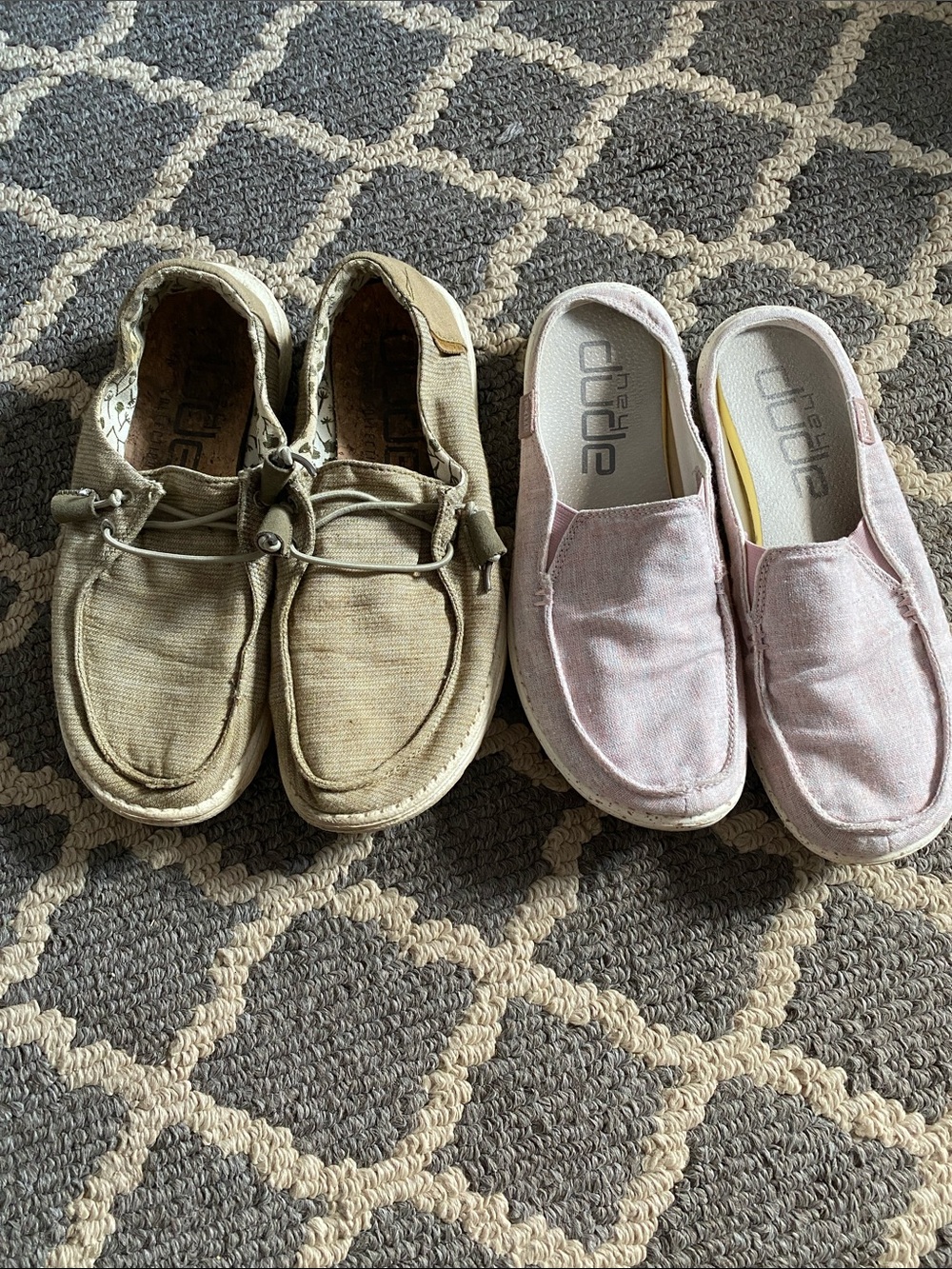Hey Dude Women's Slip-On & Lace-Up Flats in Pink and Tan